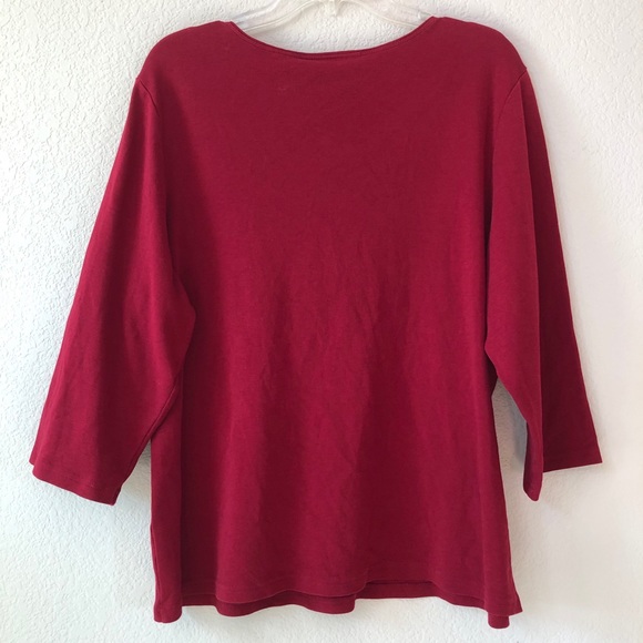 NWT! Karen Scott Scoop Neck 3/4 Sleeve Tshirt 1X - Picture 4 of 5